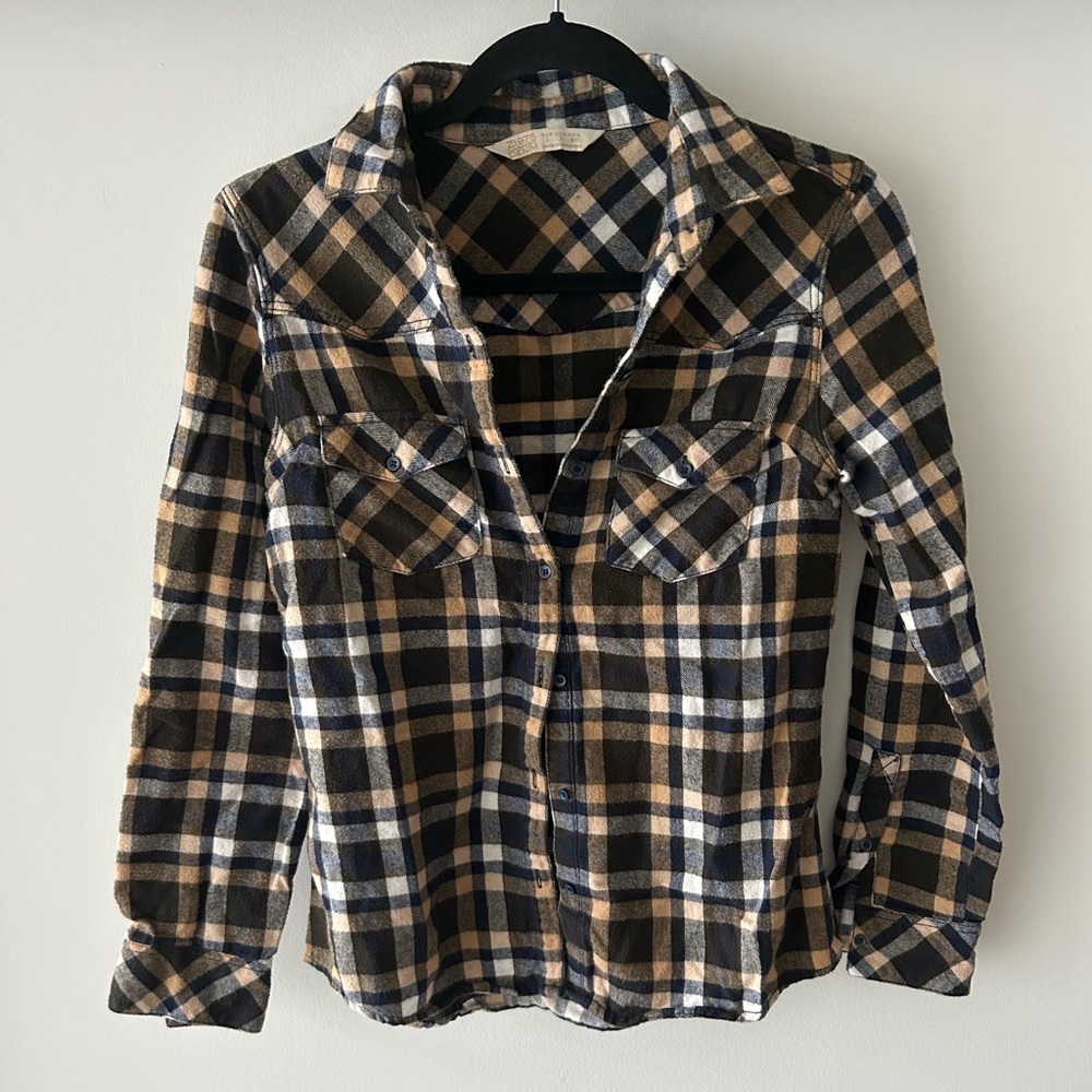 Zara Yellow Plaid Shirt